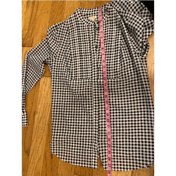 J.Crew Women's XS Black & White Checkered Long-Sleeve Shirt - Picture 8 of 9